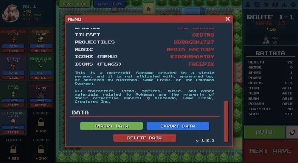 PokePath TD Setting Meau